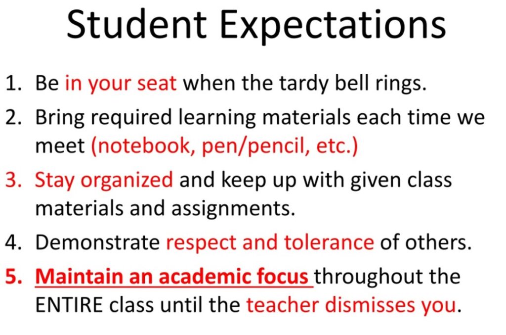 High School Expectations