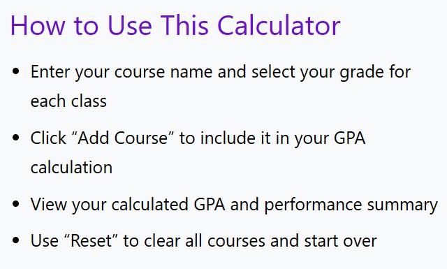 How to Use Middle School GPA Calculator