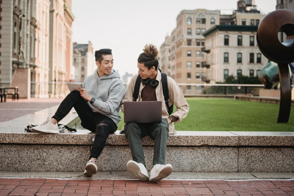 two students sitting together 