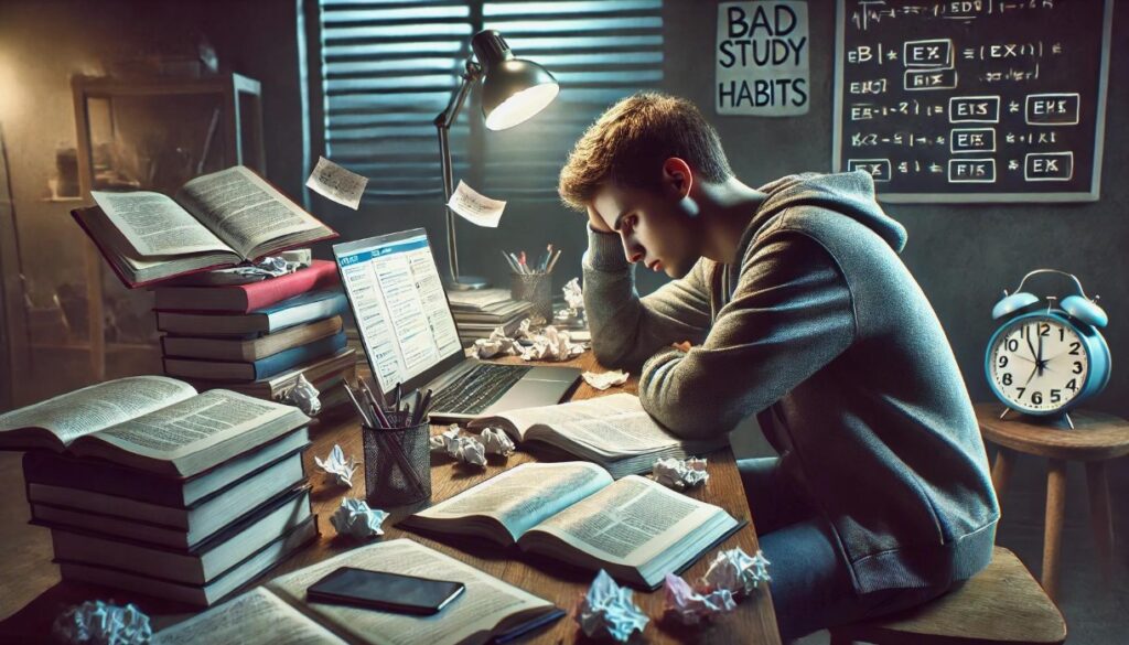 student preparing for exam 