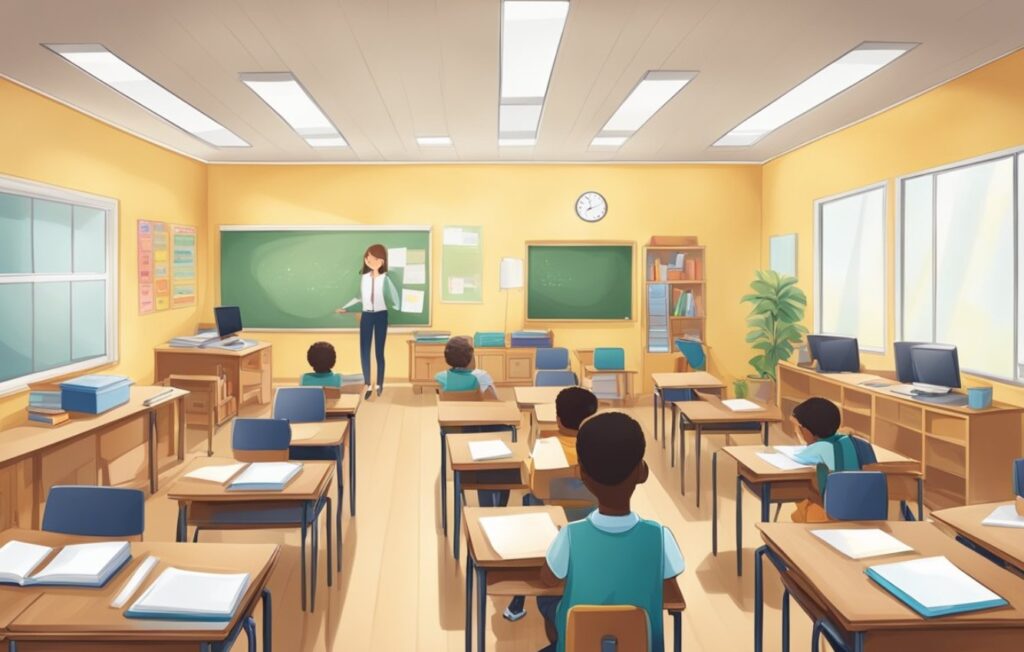 students in class