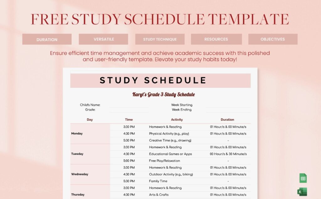 best study schedule 