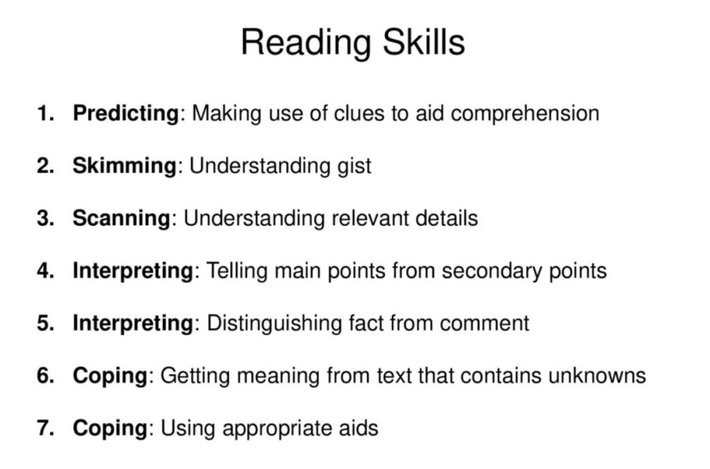 strong reading and comprehension skills