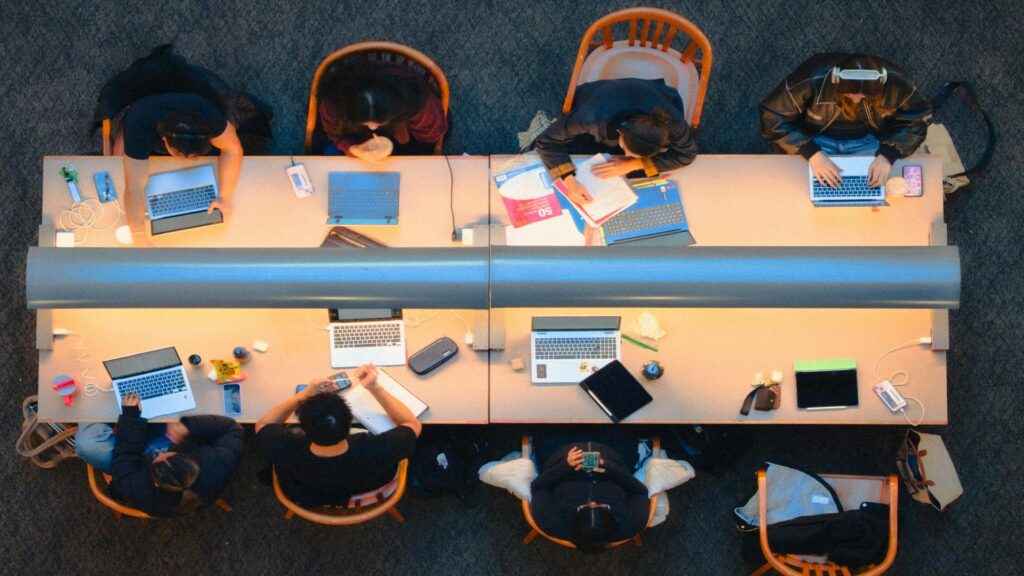 students working together