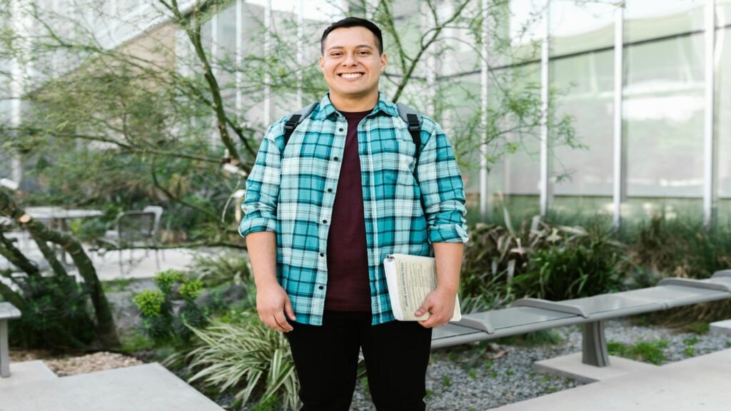 collage student smiling