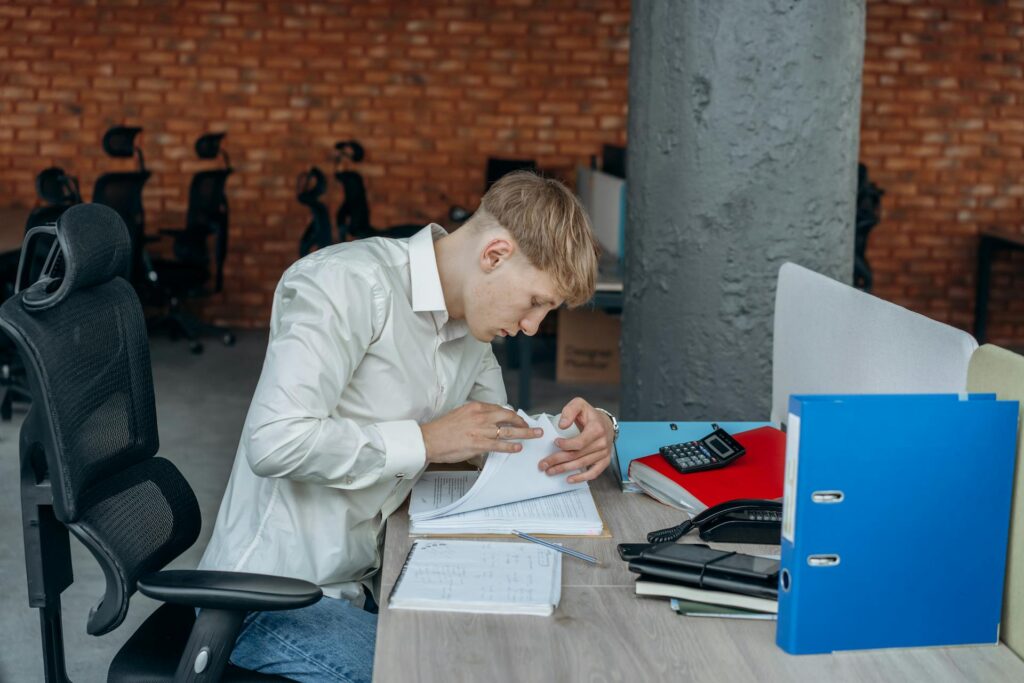 student reading a book